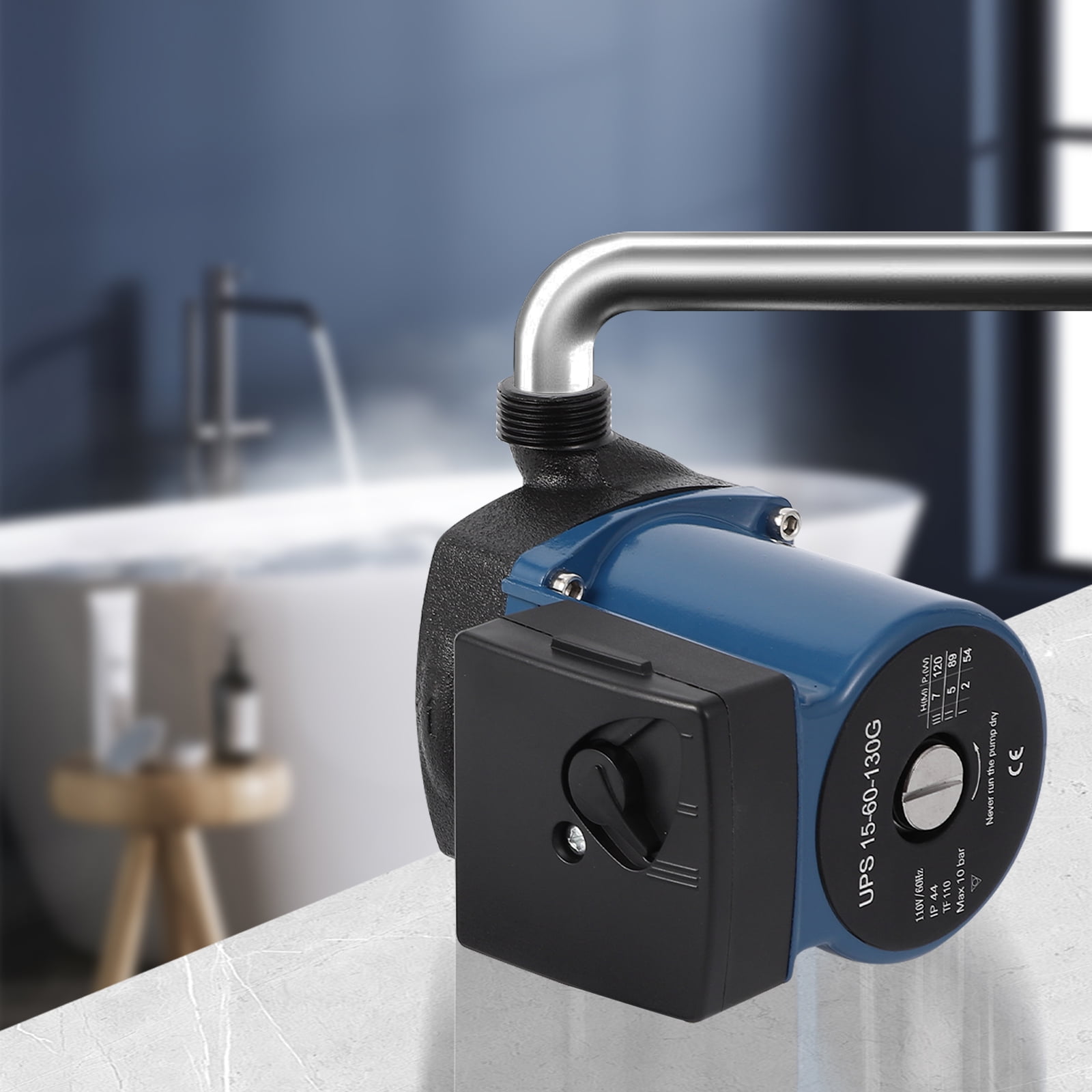 ChaoLink 120W 110V Hot Water Recirculating Pump | 9.5 GPM Cast Iron Circulation Pump for Water Heater & Hydronic Floor Heating | 3-Speed Control, Low Power & Ultra-Quiet Operation
