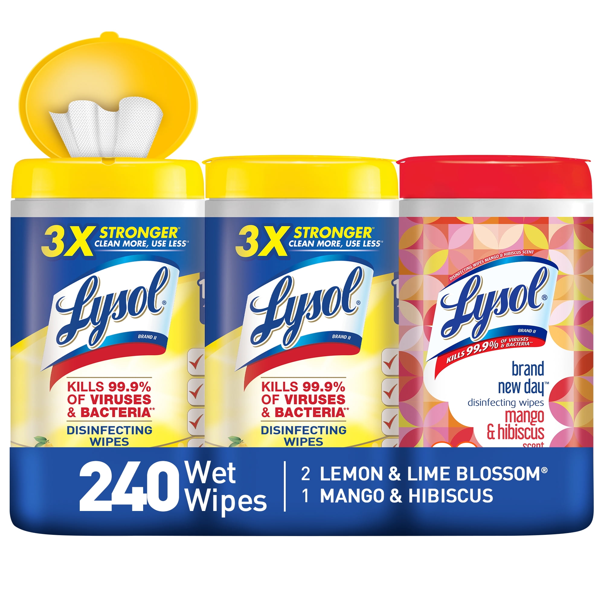 Lysol Disinfecting Wipes Lemon & Lime Blossom 4X35ct 140ct 