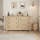 thumbnail image 2 of Qinaqin Moderno Madera 6 Cajón cm de Profundidadresser con Golden Ring Pull Alturaandles 54 en Ancho Chest Oak Organizador Almacenamiento para Living Sala Entryway, 2 of 7