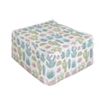 thumbnail image 1 of Succulent Rectangle Pouf, Pattern of Exotic Cactus Plants Desert Botanical Foliage Hipster Retro Style, Under Desk Foot Stool for Living Room Office with Cover, 25", Green Pale Pink, by Ambesonne, 1 of 4