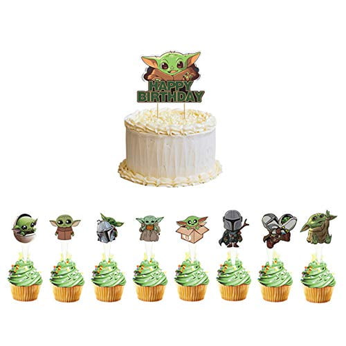 25 Pcs Baby Yoda Party Cupcake Toppers Supplies Star Wars The Mandalorian Theme Birthday Party Cake Toppers Decorations Supplies For Kids Teens Walmart Com Walmart Com