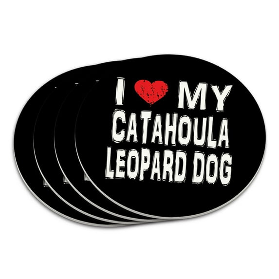I Love My Catahoula Leopard Dog Stylish Coaster Set