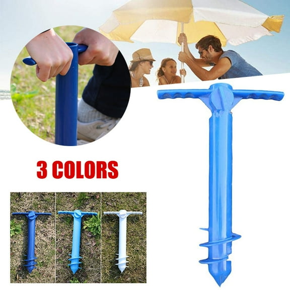 SENRISE Beach Umbrella Sand Ground Anchor Spike Umbrella Stretch Stand Holder 3 Color