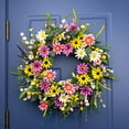thumbnail image 2 of DIYFLORU Store 22 Inches Summer Wreaths for Front Door Spring Door Wreath Summer Floral Wreath with Wildflower Daisy for Wall Indoor Outside, 2 of 6