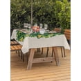 thumbnail image 4 of 54x80 Inch Outdoor Tablecloth with Umbrella Hole Zipper Rectangle St Patricks Day Rectangular Tablecloths Outside Waterproof Spring Gold Coin Green Shamrock on Linen Patio Table Cover for Picnic, 4 of 8