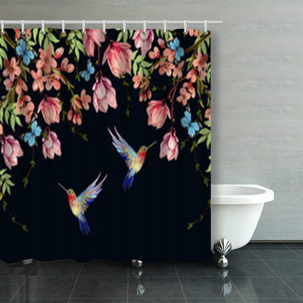 BPBOP Beautiful Floral Summer Pattern Wisteria Shower Curtains Bathroom