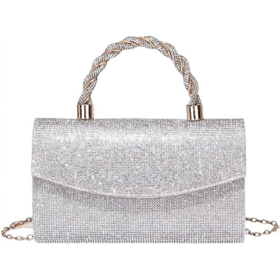 HLSOHJP Rhinestone Evening Bag Clutch Purses Women Cute Shoulder Envelope Evening Bag Ladies Sparkling Party Handbag Wedding