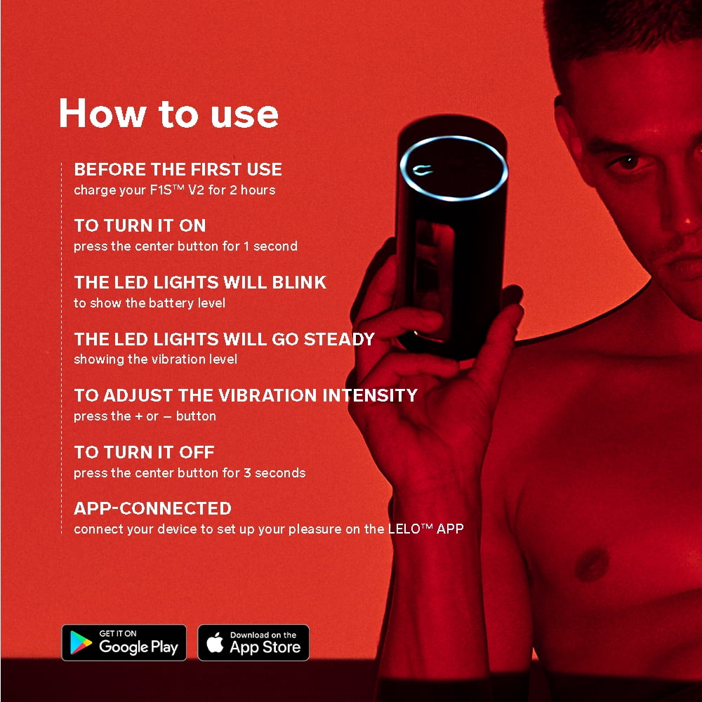 LELO F1S V2 Vibrating Penis Sleeve App Connected Automatic Male Masturbator, Red
