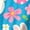 Blue, variant on LWavelet Women's V-Neck Ruffle Sleeve Pastel Bunny & Easter Egg Print Maxi Dress for Easter & Casual Outfits Blue S