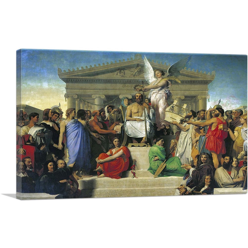 ARTCANVAS The Apotheosis Of Homer 1827 Canvas Art Print by Jean Auguste ...