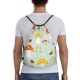 thumbnail image 2 of Easygdp Mushroom Bee Drawstring Backpack, Beach Sackpack, Travel Sackpack Lightweight for Sports, Gym, Travel, Swimming -, 2 of 9