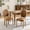 Orange, variant on Demi Bonn 37" French Dining Chair Set of 2 with Solid Wood Frame, Hand-pulled Buckle Decoration PU Artificial Leather with Nailhead Trim, Brown