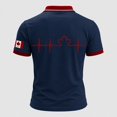 thumbnail image 4 of Men's Canada Flag Print Slim Fit Short Sleeve Casual Style Zip Polo Shirt,Blue,XXXL, 4 of 4