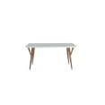 thumbnail image 3 of New Spec Rectangular Engineered Wood Glossy Dining Table Metal Printing In White, 3 of 3