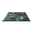 thumbnail image 2 of Ahgly Company Machine Washable Indoor Rectangle Abstract Turquoise Blue Modern Area Rugs, 4' x 6', 2 of 4
