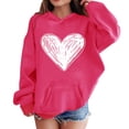 thumbnail image 5 of Mercatoo Girls Oversized Heart Hoodies Fall Winter Trendy Pullover Hoodie Pocket Personalized Graphic 𝐇ooded Sweatshirts, 5 of 5