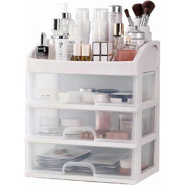 Cosmetic Organizer with 3 Drawers, Cosmetic Display Case, Cosmetic Organizer (3 Drawers)