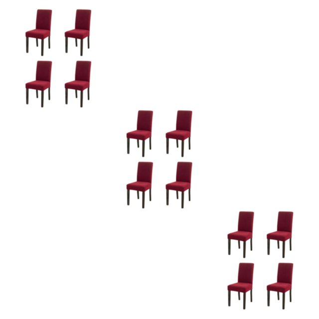 Dalazy 1/2/3 4pcs Chair Cover For Dining - Durable Easy To Assemble And Dustproof Thickened wine red 3PCS
