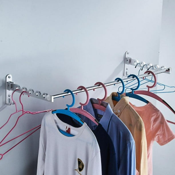 Colgador de ropa montado en la pared Perchero de pared de acero inoxidable Soporte de suspension de montaje en pared con brazo oscilante Juego de 2 con varilla Walmart en linea