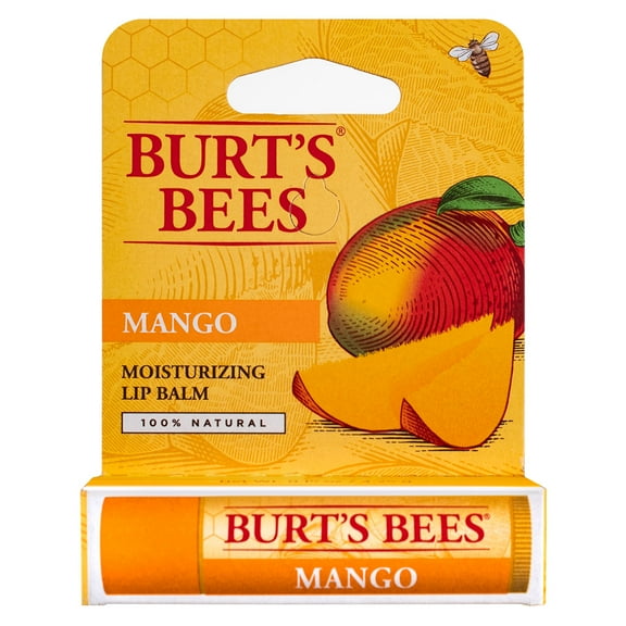6 Pack - Burt's Bees 100% Natural Nourishing Lip Balm, Mango Butter, 1 ea
