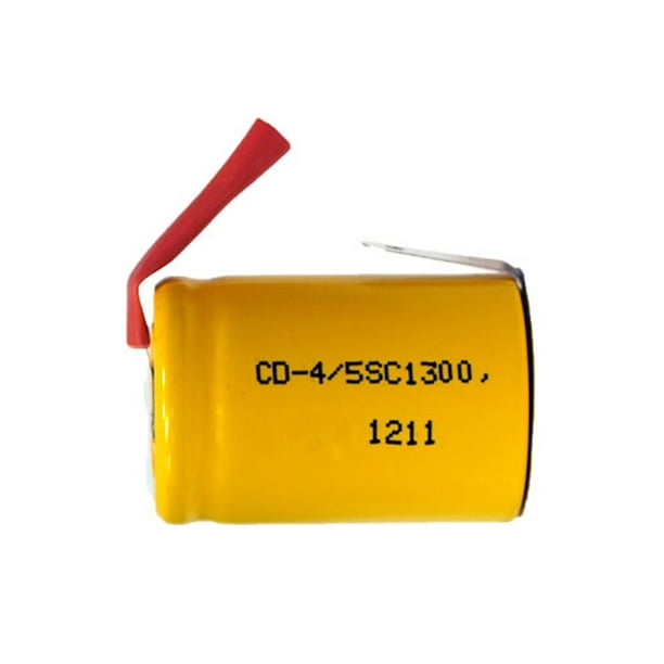 4/5 Batterie Sub C NiCd avec Languettes (1300 mAh)