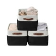 thumbnail image 5 of DECOMOMO Large Storage Baskets, Baskets and Bins, Fabric Storage Bins (Black and White, Set of 3), 5 of 8