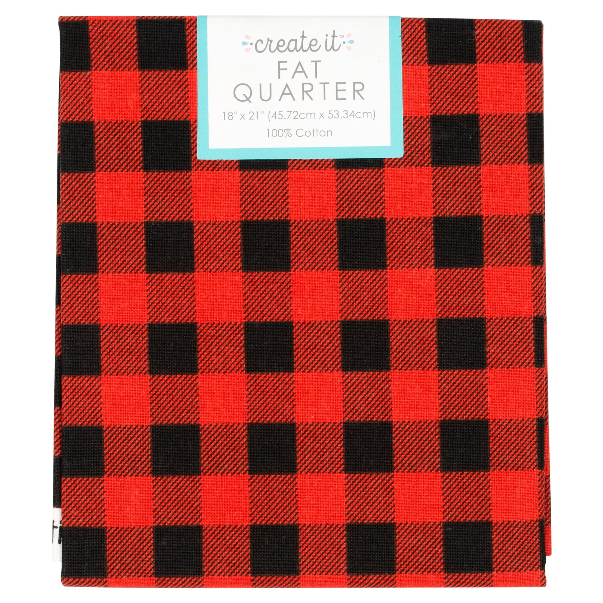 Create It 18"x21" Cotton Plaid Precut, Red and Black