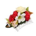 thumbnail image 4 of XASZHN Flower Hair Side Combs Slide Clips Floral Bows Hairpins Set Red_003 One Size, 4 of 5