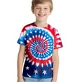 thumbnail image 5 of Bysome Fourth Of July Shirts For Kids Boys Patriotic Soft Tie Dye Star Print Tops Crew Neck Short Sleeve Summer Independence Day Boys T Shirts Sky Blue Size 3-4 Years, 5 of 5