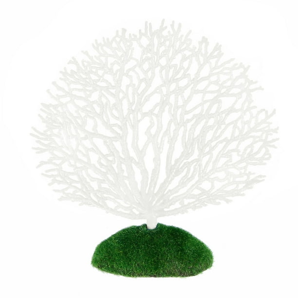 BRIGHTFUFU Decoración de adorno de coral artificial para pecera de acuario (blanco)