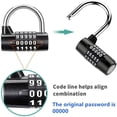 thumbnail image 4 of 5 Digit Combination Travel Padlock Zinc Alloy Password Portable Bag Lock, 4 of 9