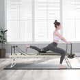 thumbnail image 4 of Pilates Machine, Multi-Functional Home Gym Equipment with Latex Springs, Durable Steel Frame, Gray Pilates Reformer Bed for Yoga Stretching, 4 of 11