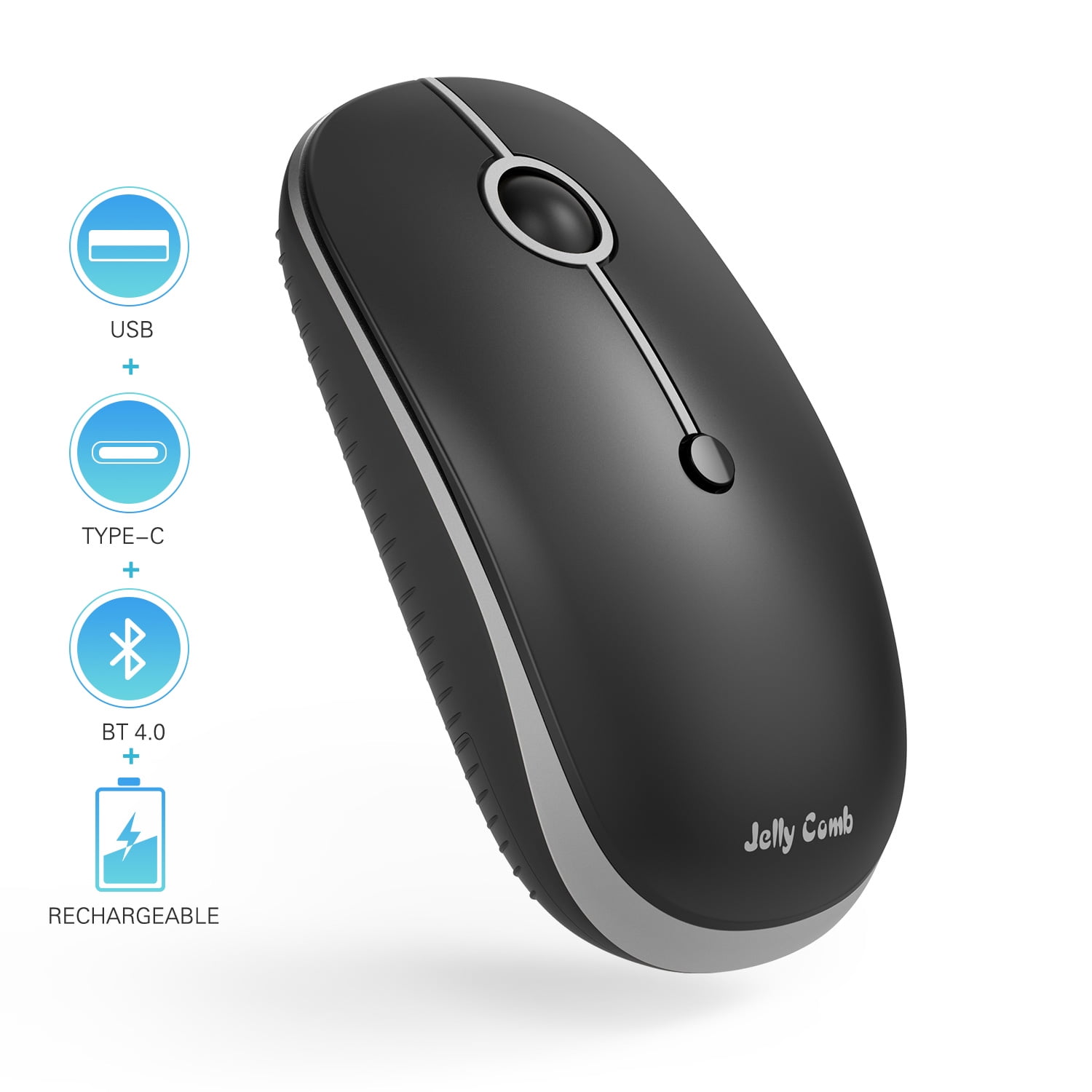 2.4GHz USB Connection Easy Switch up to 3 Devices Jelly Comb Ergonomic Multi-Device Wireless Mouse with Bluetooth Bluetooth Mouse 