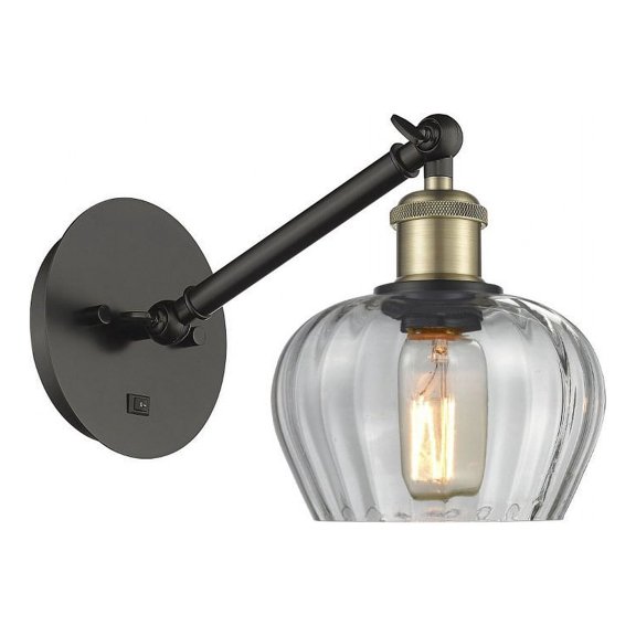 317-1W-BAB-G92-LED-Innovations Lighting-Fenton - 1 Light Wall Sconce In Art Nouveau Style-9.88 Inches Tall and 6.5 Inches Wide Black Antique Brass
