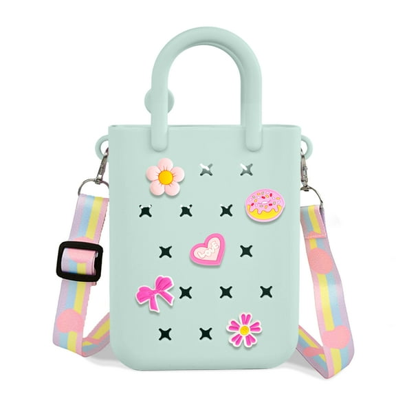 Silicone Hole Handbag Toddler Purse With Adjustable Shoulder Strap Can Be Diy Decoration, Girls Birthday Gift