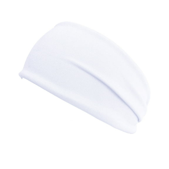 beishanbush Heardband Men and Women Summer Fashion Outdoor Leisure Sports Elastic Solid Color Hairband White