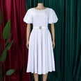 thumbnail image 3 of Women's Work Dress, Ruched Fishtail Dress Pleated Wedding Dresses A Line Dress, 3 of 8