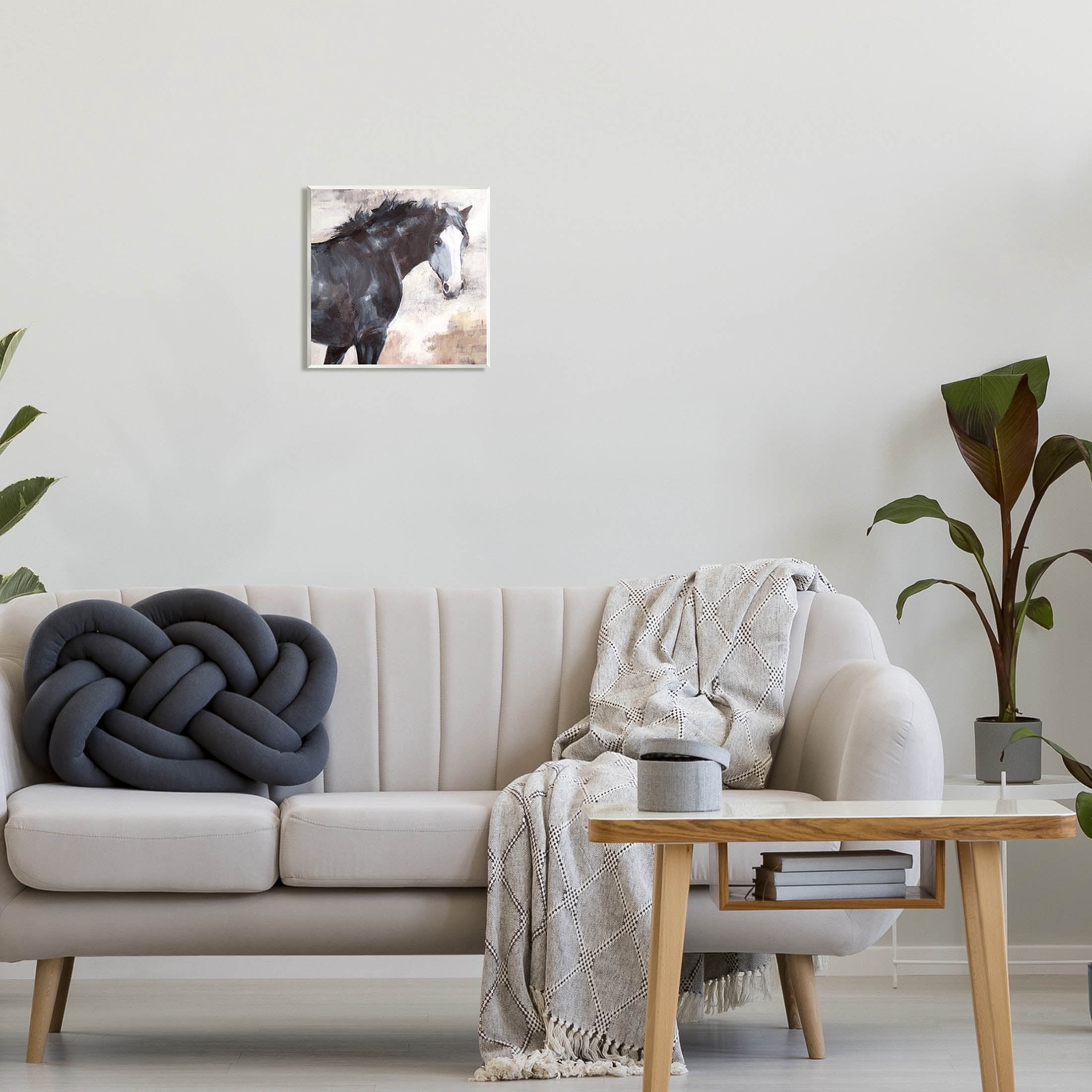 Stupell Industries Breezy Country Stallion Horse Painting Painting Unframed Art Print Wall Art, Design by Nina Blue