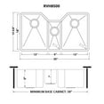 thumbnail image 3 of Ruvati 35" Triple Bowl Undermount 16 Gauge Stainless Steel Kitchen Sink, 3 of 12