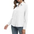 thumbnail image 6 of Women's Basic Long Sleeve Slim Fit Button Down Shirt Office Ladies Blouses, 6 of 9