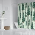 thumbnail image 2 of Light Green Christmas Tree Pattern Shower Curtain 84"x72" ,Bathroom Decorative Shower Curtains Set with 12 Hooks,Modern Waterproof Washable Shower Curtain, 2 of 6