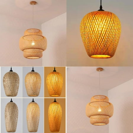 

DFDIEJZ ”Stylish Charming Handmade Classic Rattan Woven Chandelier for Bedroom Decor - Enhance your Ambiance with Warm and Cozy LED Ceiling Fixtures - Exquisite Bamboo Weaving Pendant La