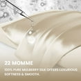 thumbnail image 3 of THXSILK Hyaluronic Acid(HA) Silk Pillowcase for Hair and Skin, 22 Momme Mulberry Silk Pillowcase with Hidden Zipper, Both Side 100% Pure 6A+ Mulberry Silk, King Size(20"X36"), Champagne, 3 of 8