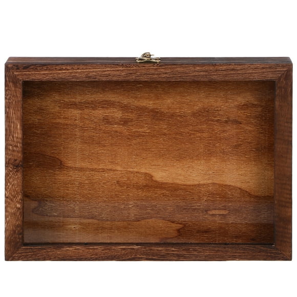 Caja de exhibición de muestras tipo concha (1 unidad), de madera, para uso doméstico.