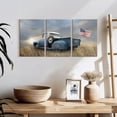 thumbnail image 3 of Elephant Stock One Flag One Land Wall Art - Horizontal Multi Panel Canvas - Living Room Wall Decor - Transportation Multi Panel - Blue And Yellow Decor By Lori Deiter - 26" x 12", 3 of 8