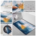 thumbnail image 6 of Navy Blue Yellow Bath Mat 3 Piece Bathroom Rug Set, Modern Oil Painting Art Abstract Non Slip Bath Rug Contour Mat and Toilet Lid Cover, Absorbent Shower Mats Soft Bath Rugs and Mats Sets, 6 of 8