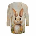 thumbnail image 5 of Pxxlle Womens Easter Shirts Funny Rabbit Bunny Graphic T Shirts Casual 3/4 Sleeve Crewneck Tshirt Happy Easter Party Shirts L, 5 of 5