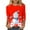 Red, variant on ZRGHAOYLQ Christmas 3/4 Sleeve Shirts for Women Christmas Snowman Print Shirts Christmas Basic Shirts Tops Loose Crewneck Pullover for Christmas Gifts