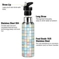 thumbnail image 3 of Yayeee 33oz Double Wall Stainless Steel Water Bottle with Flip Straw, Small Pastel Pattern, 3 of 7