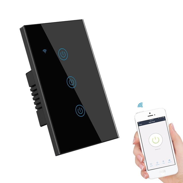 Smart Switch Tuya Control Voice Control WiFi Smart Home Touch Switches Need Neutral Temperature Remote Controller Mobile Phone APP ,Easily DIY